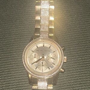 Michael Kors Crystal-Embellished Gold Watch